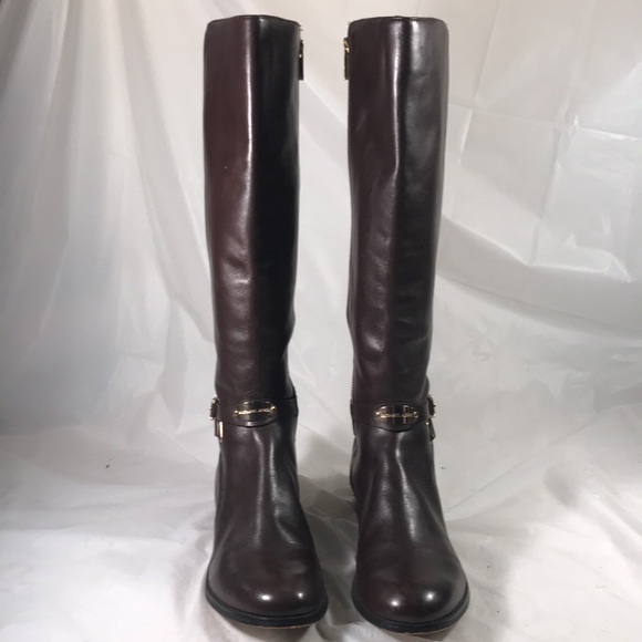 Michael Kors Arley Brown Riding Knee High Equestrian Style Chic Women’s Boots - Picture 3 of 10